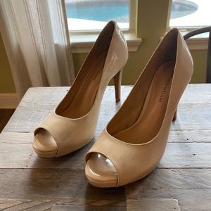 Nude Antonio Melani Peep Toe Heels